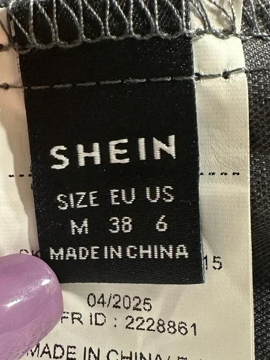 SHEIN Gray High-Waisted Wide Leg Pants W/Tie Cross Wrap - Picture 11 of 13